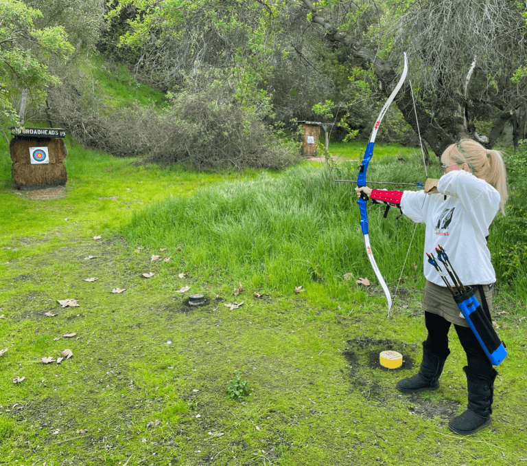 Kimberly Pasamonte practising archery