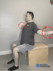 Sitting Arm Circles backward rotation